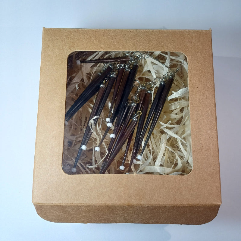 EARRINGS - Porcupine Quill - Black 9 tip Elegant