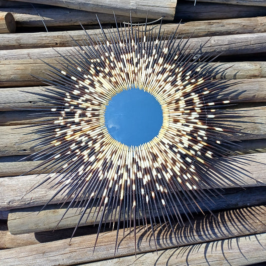 ROUND MIRROR - Starburst - Small - Porcupine Quill