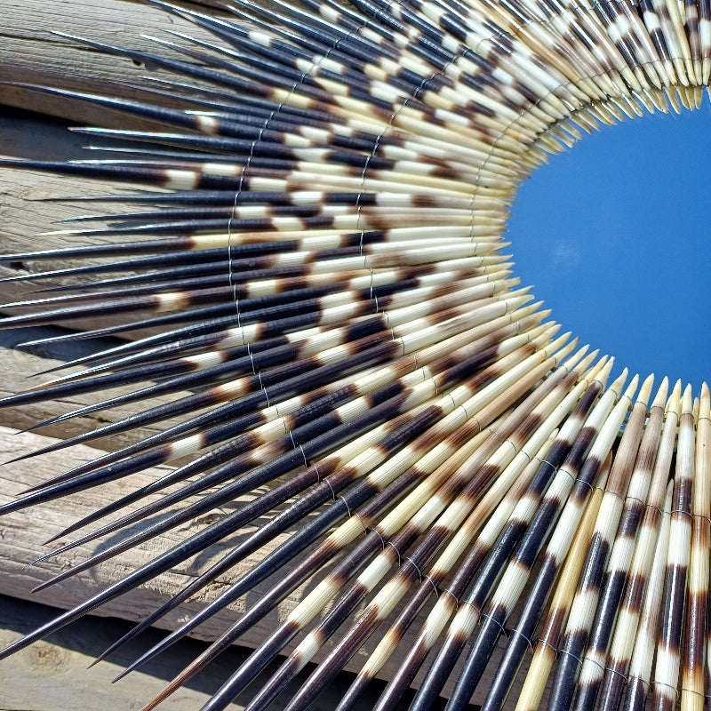 ROUND MIRROR - Starburst - Small - Porcupine Quill