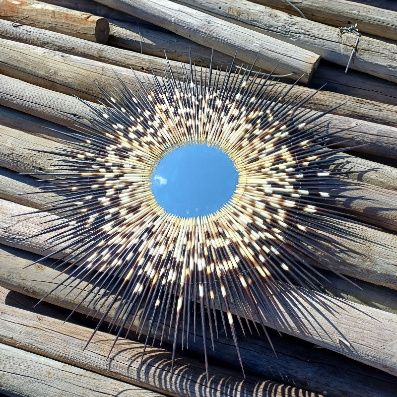 ROUND MIRROR - Starburst - Small - Porcupine Quill
