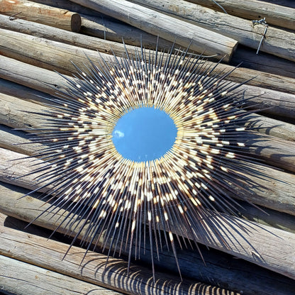 ROUND MIRROR - Starburst - Small - Porcupine Quill