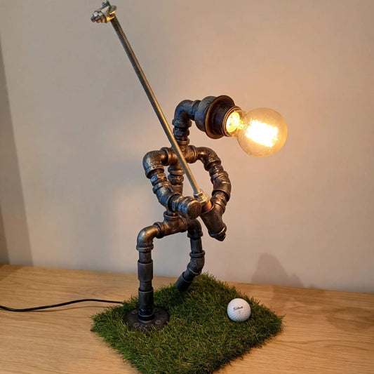 Steampunk Golfer Robot Lamp