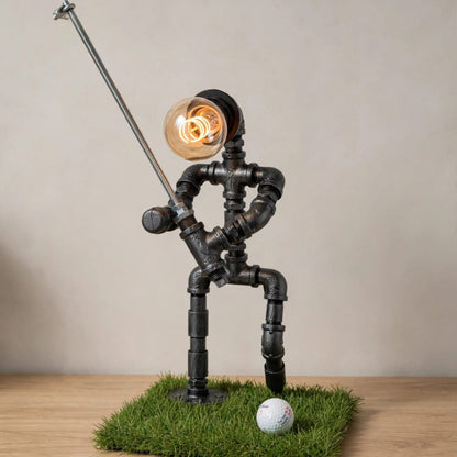 Steampunk Golfer Robot Lamp