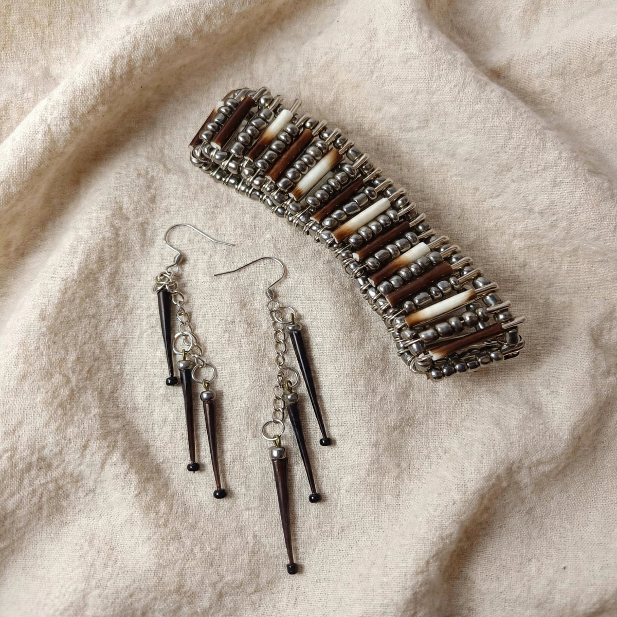 EARRINGS - Porcupine Quill - Black 3 tip Elegant